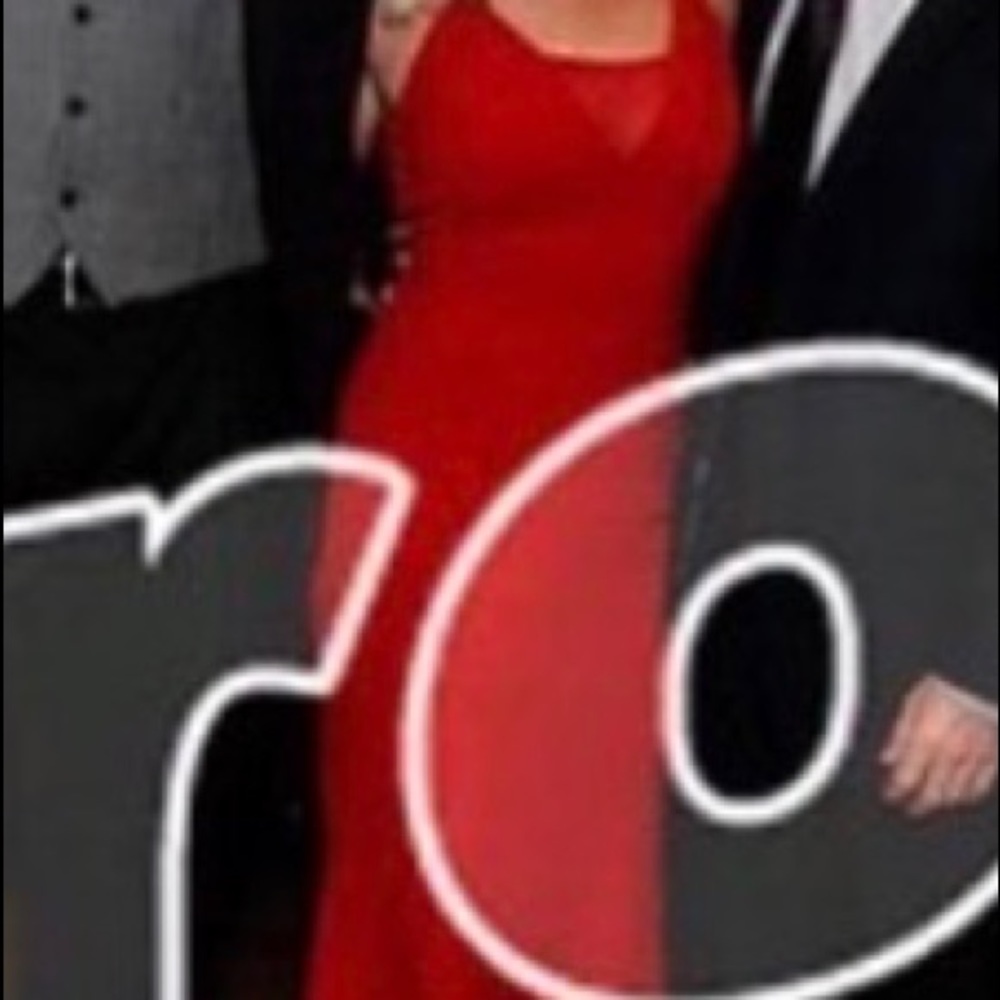 Long red dress